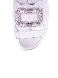 Slipper Guipure Rabat Flat - White / Silver