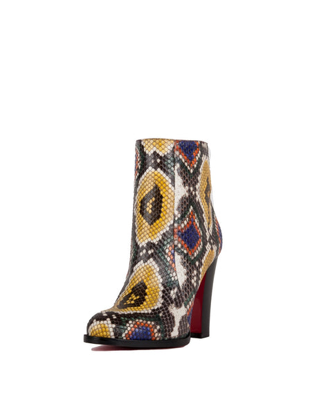 Christian Louboutin - Adox Python Booties - Multi / Black - ForwardModa