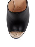 Mulacramp 140 Leather Wedge Mules - Black / Blue / White
