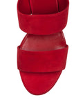 Suede Double Strap 90mm Sandal - Red