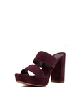 Suede Double Strap 110mm Sandal - Plum