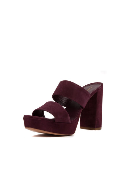Suede Double Strap 110mm Sandal - Plum