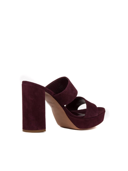 Suede Double Strap 110mm Sandal - Plum
