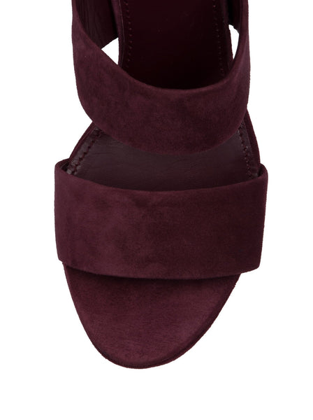 Suede Double Strap 110mm Sandal - Plum