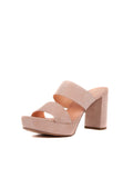Suede Double Strap 90mm Sandal - Light Pink