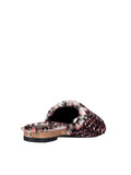Orylag Fur and Lambskin Mules - Tweed Print