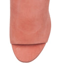 Suede Platform 65mm Peep Toe Mule - Coral