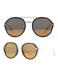 Dior - 0219S Round Aviator Sunglasses - Black Palladium / Orange Mirrored - ForwardModa