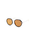 Dior - 0219S Round Aviator Sunglasses - Black Palladium / Orange Mirrored - ForwardModa