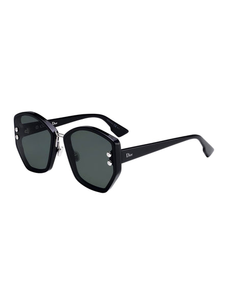 Dior - Addict2 Geometric Sunglasses - Black / Green - ForwardModa