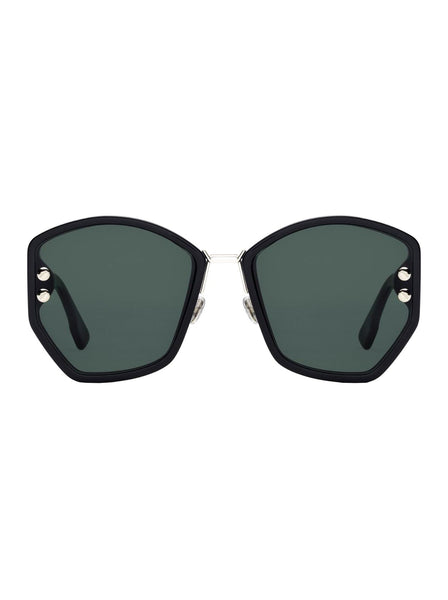 Dior - Addict2 Geometric Sunglasses - Black / Green - ForwardModa