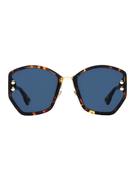 Dior - Addict2 Geometric Sunglasses - Brown Yellow Havana / Blue - ForwardModa