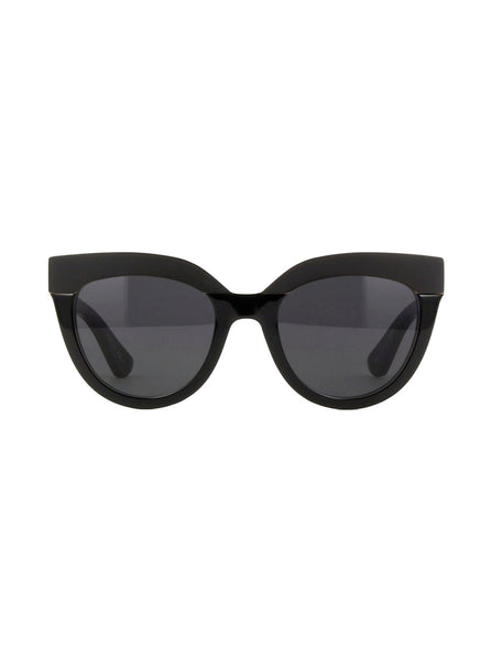 Soft1 Cat Eye Sunglasses - Shiny Black / Gray