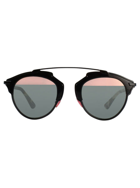 So Real Sunglasses - Black & Havana / Grey Rose Gold