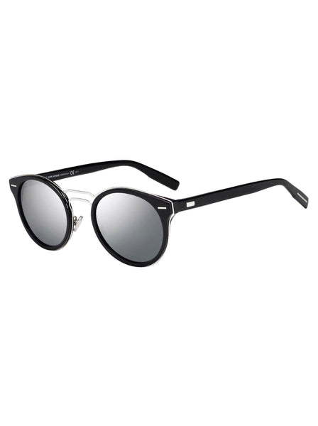 Dior - 0209S Round Sunglasses - Black Palladium / Silver Mirrored - ForwardModa