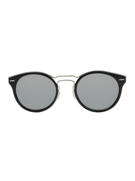 Dior - 0209S Round Sunglasses - Black Palladium / Silver Mirrored - ForwardModa