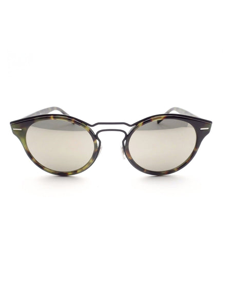 Dior - 0209S Round Sunglasses - Havana Matte Black / Gray Ivory - ForwardModa