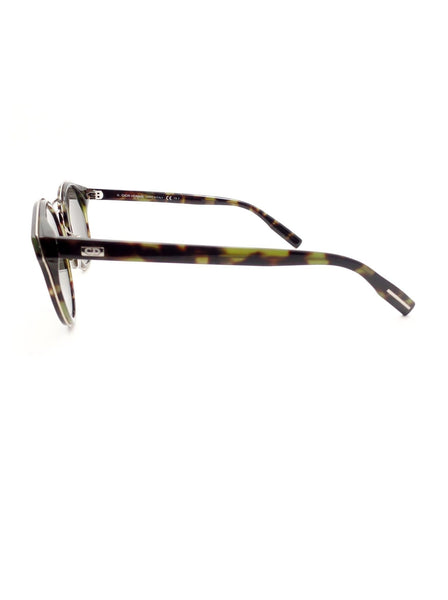 Dior - 0209S Round Sunglasses - Havana Matte Black / Gray Ivory - ForwardModa
