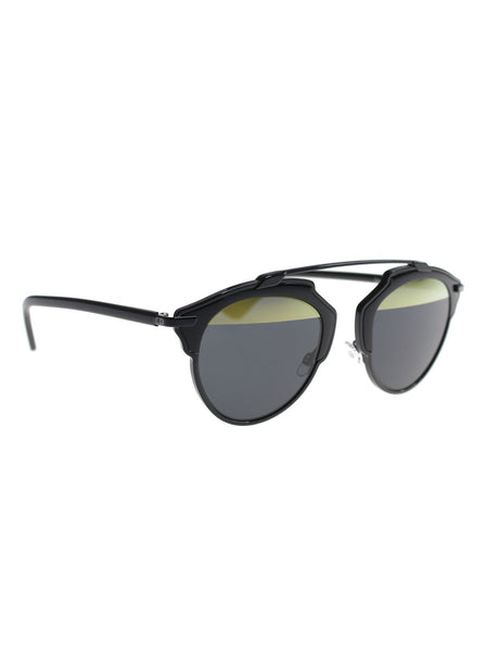 So Real Sunglasses - Black / Grey & Gold