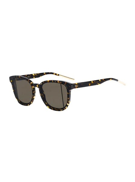 Step Square Sunglasses - Havana / Brown Green