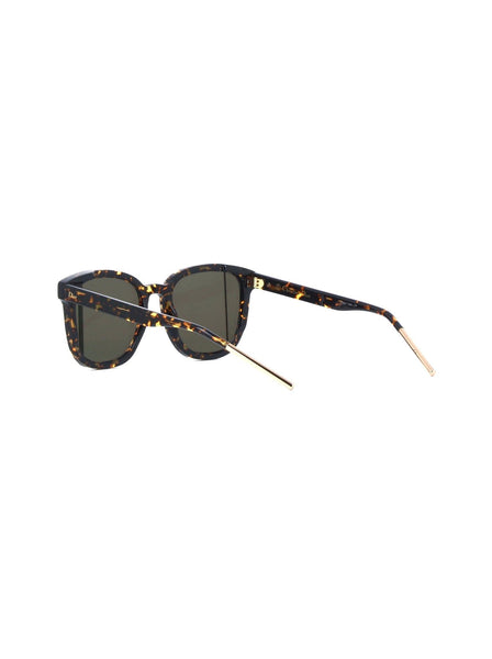 Step Square Sunglasses - Havana / Brown Green