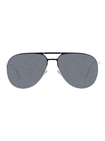 Dior - 0205S Aviator Sunglasses - Palladium Black / Gray Abstract Mirrored - ForwardModa