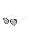 Dior - 0196S Round Sunglasses - Blue Matte White / Extra White Mirrored - ForwardModa