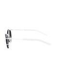 Dior - 0196S Round Sunglasses - Blue Matte White / Extra White Mirrored - ForwardModa