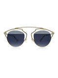 So Real Sunglasses - Gold White Marble / Blue & White