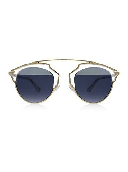So Real Sunglasses - Gold White Marble / Blue & White