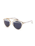 So Real Sunglasses - Gold White Marble / Blue & White
