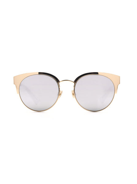 Dior - Amani Small Cat Eye Sunglasses - Gold / Extra White - ForwardModa