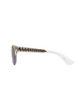 Dior - Amani Small Cat Eye Sunglasses - Gold / Extra White - ForwardModa