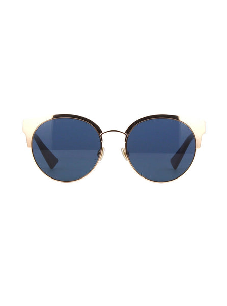 Dior - Amani Cat Eye Sunglasses - Gold Copper / Blue - ForwardModa