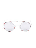 Synthesis01 Round Sunglasses - White Red / Gray Silver Mirrored