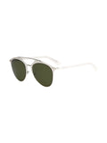 Reflected Aviator Sunglasses - Gold White / Green