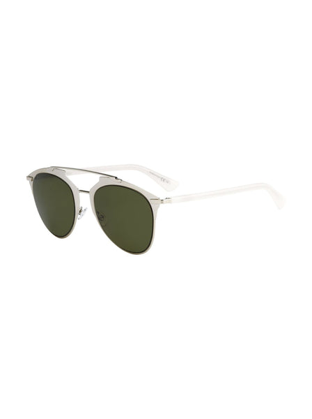 Reflected Aviator Sunglasses - Gold White / Green