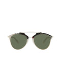 Reflected Aviator Sunglasses - Gold White / Green