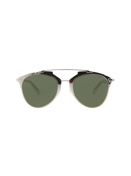 Reflected Aviator Sunglasses - Gold White / Green