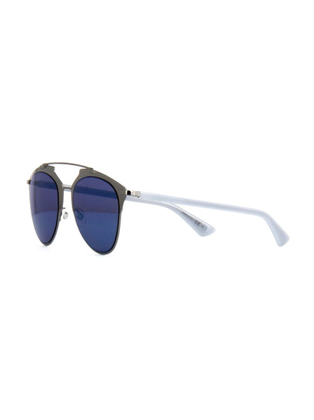 Reflected Aviator Sunglasses - Dark Ruthenium Blue / Blue Sky Mirror