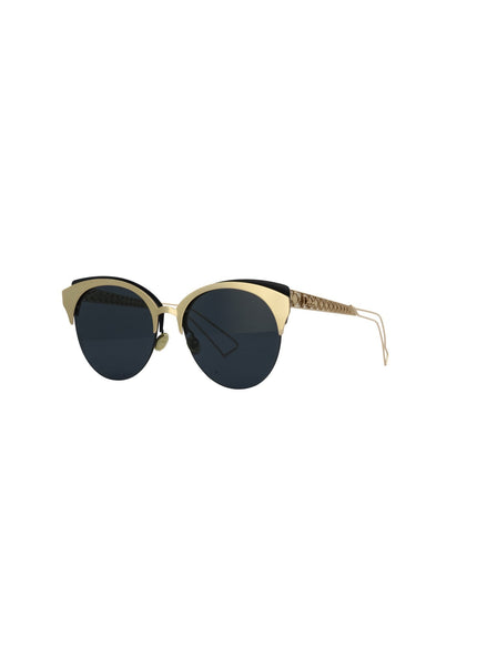 Dior - Amaclub Cat Eye Sunglasses - Red Gold Matte Blue / Blue - ForwardModa