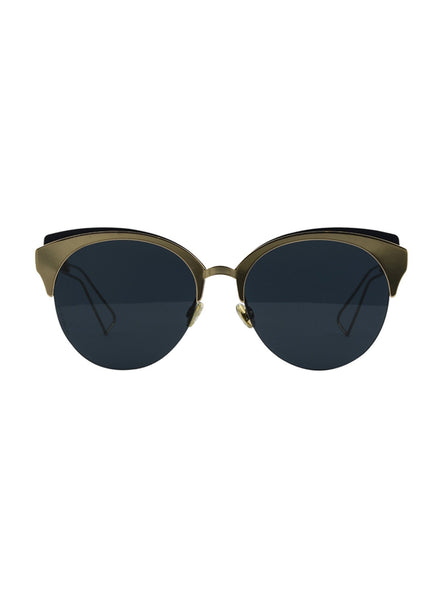 Dior - Amaclub Cat Eye Sunglasses - Red Gold Matte Blue / Blue - ForwardModa
