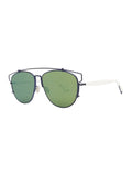 Technologic Sunglasses - Navy / Ivory / Green Mirrored