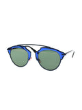 Soreal Aviator Sunglasses - Blue Black / Green Light Rose Gold Mirrored