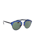 Soreal Aviator Sunglasses - Blue Black / Green Light Rose Gold Mirrored