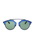 Soreal Aviator Sunglasses - Blue Black / Green Light Rose Gold Mirrored