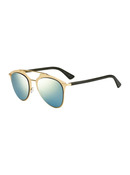 Reflected Aviator Sunglasses - Black Khaki / Azure