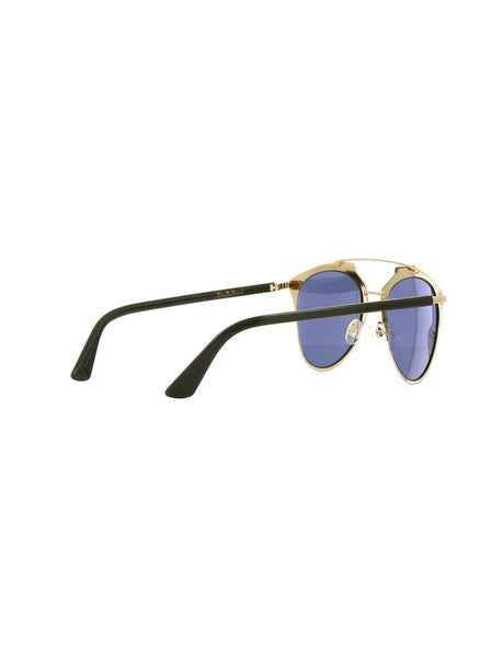 Reflected Aviator Sunglasses - Black Khaki / Azure