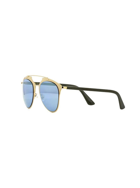 Reflected Aviator Sunglasses - Black Khaki / Azure