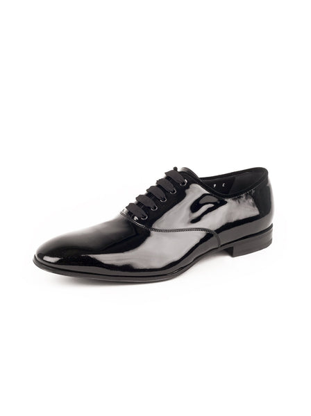 Salvatore Ferragamo - Belshaw Patent Leather Balmoral Oxford - Black - ForwardModa